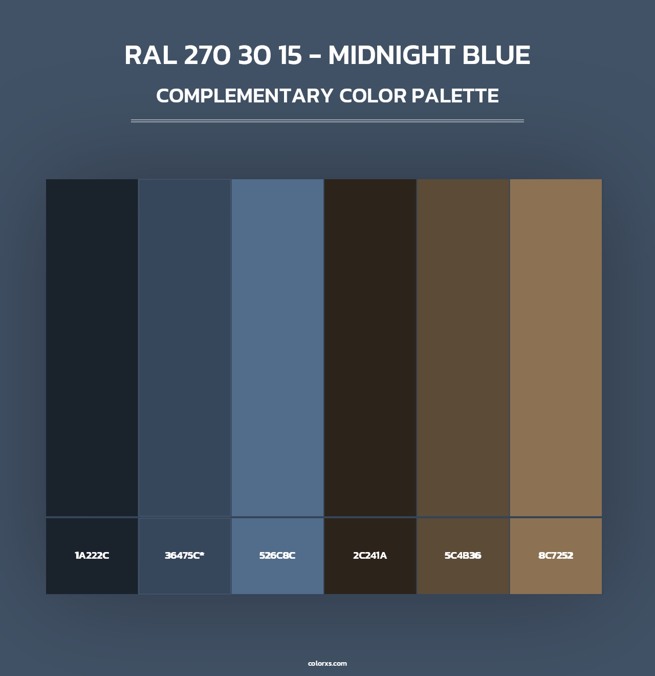 RAL 270 30 15 - Midnight Blue - Complementary Color Palette