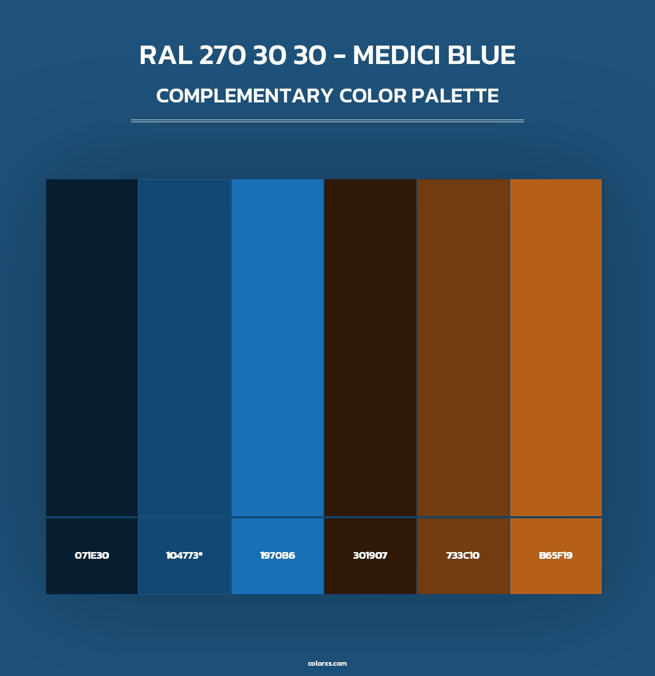 RAL 270 30 30 - Medici Blue - Complementary Color Palette