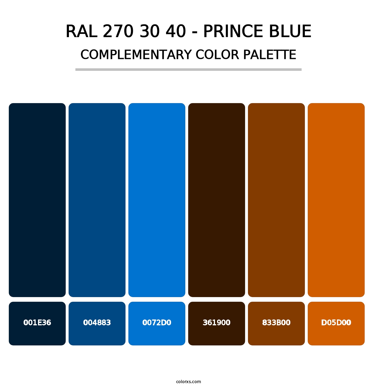 RAL 270 30 40 - Prince Blue - Complementary Color Palette