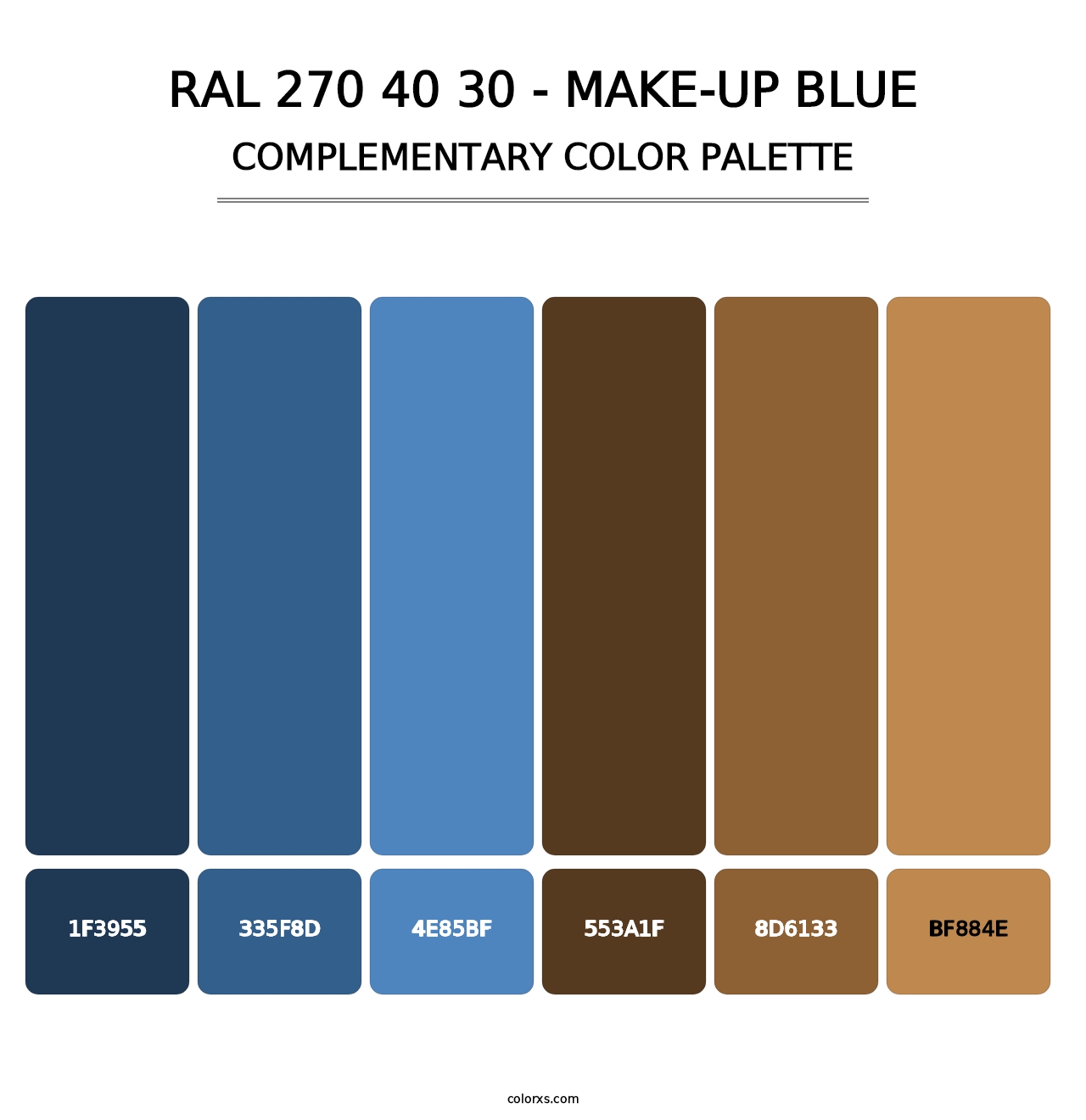 RAL 270 40 30 - Make-Up Blue - Complementary Color Palette