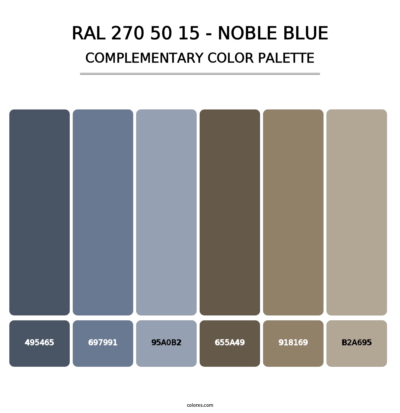 RAL 270 50 15 - Noble Blue - Complementary Color Palette