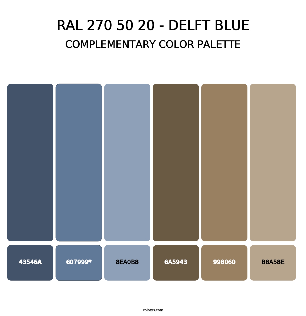 RAL 270 50 20 - Delft Blue - Complementary Color Palette
