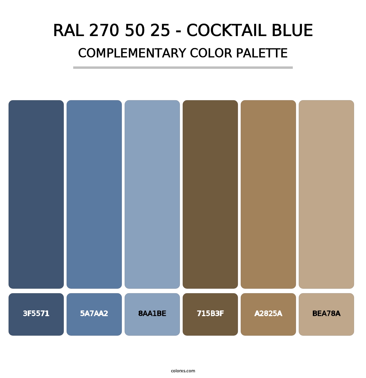 RAL 270 50 25 - Cocktail Blue - Complementary Color Palette