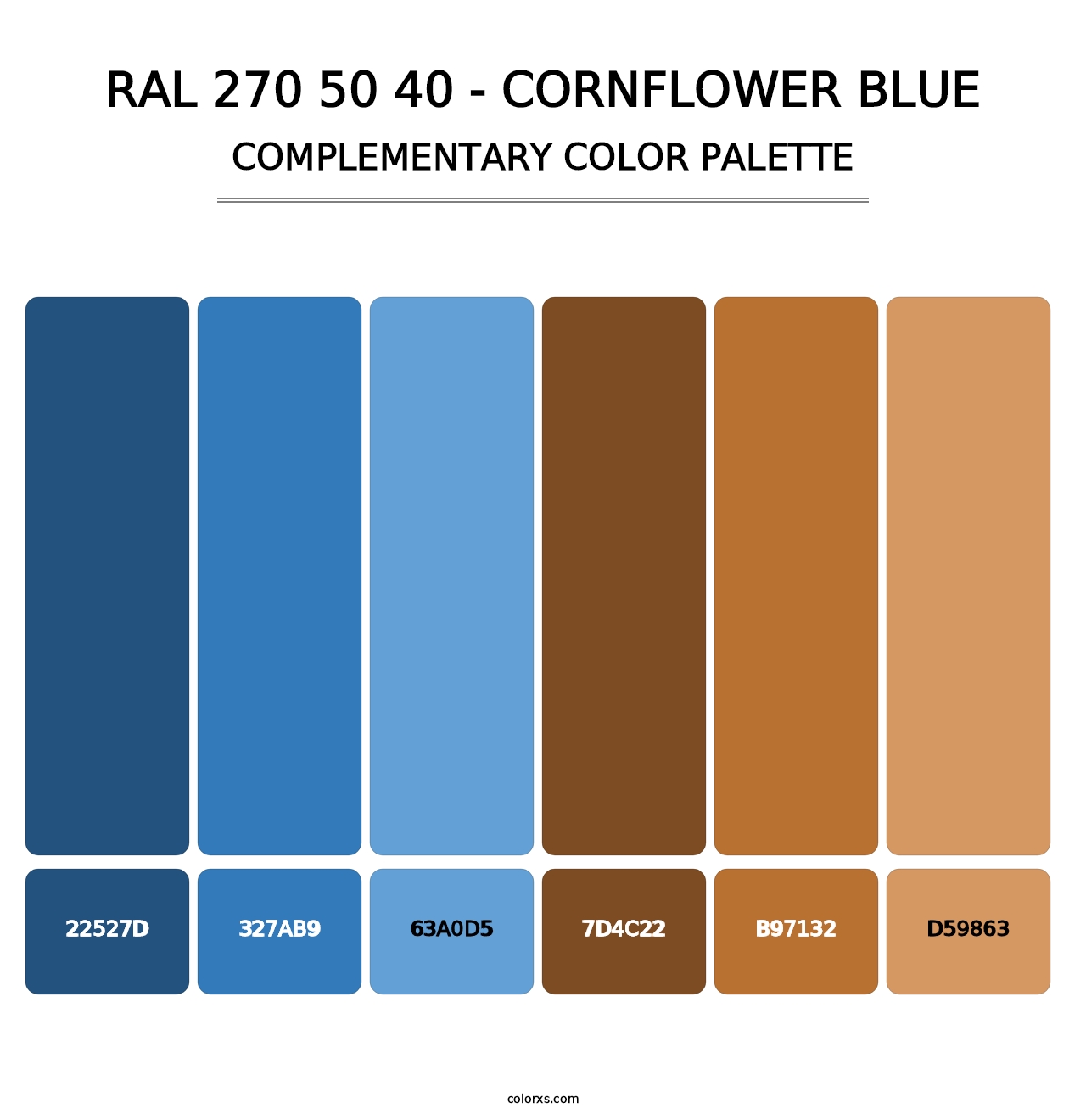 RAL 270 50 40 - Cornflower Blue - Complementary Color Palette