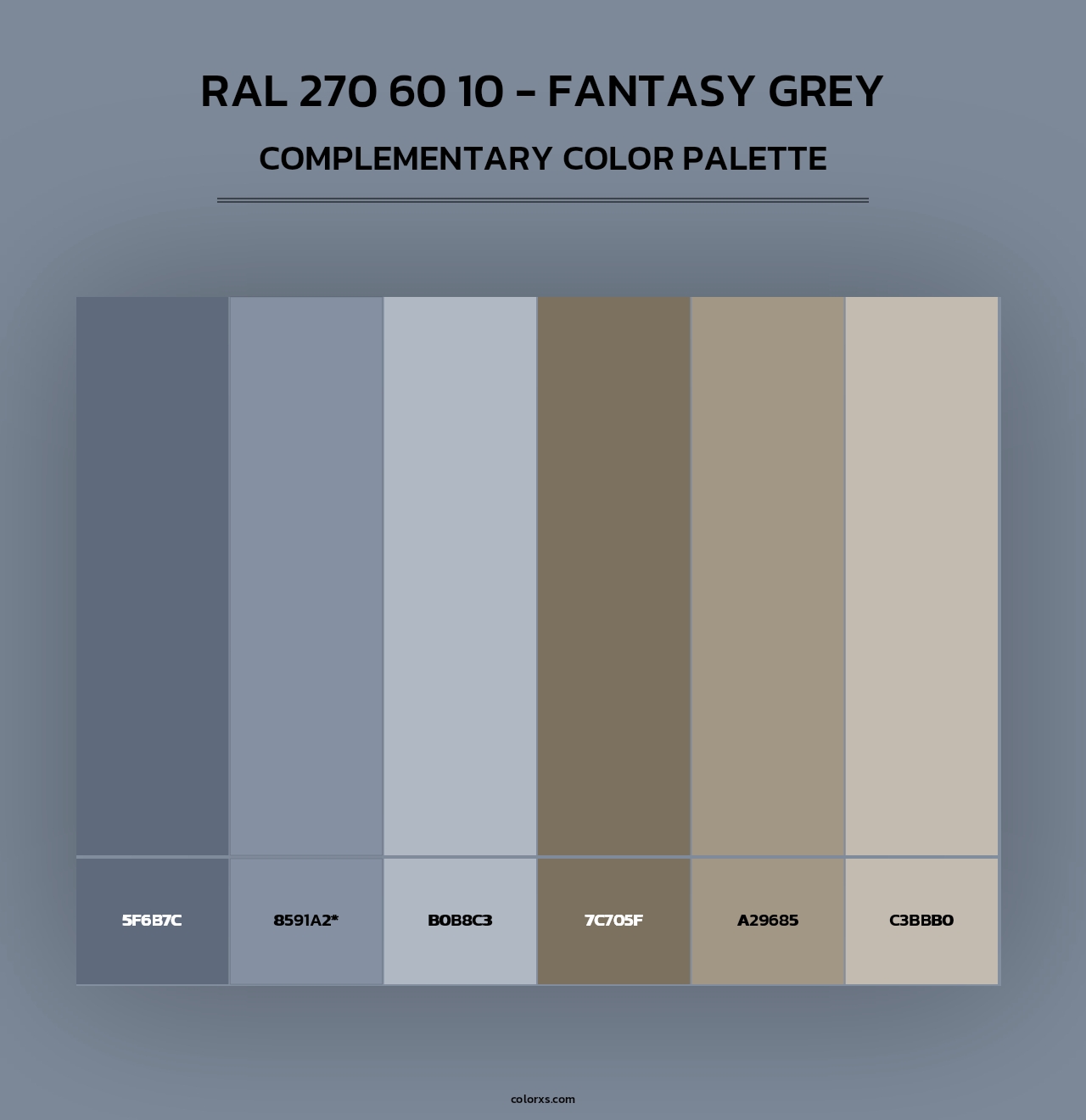 RAL 270 60 10 - Fantasy Grey - Complementary Color Palette
