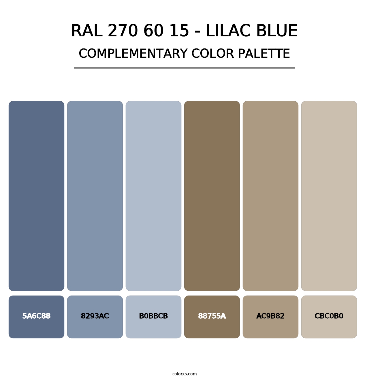 RAL 270 60 15 - Lilac Blue - Complementary Color Palette