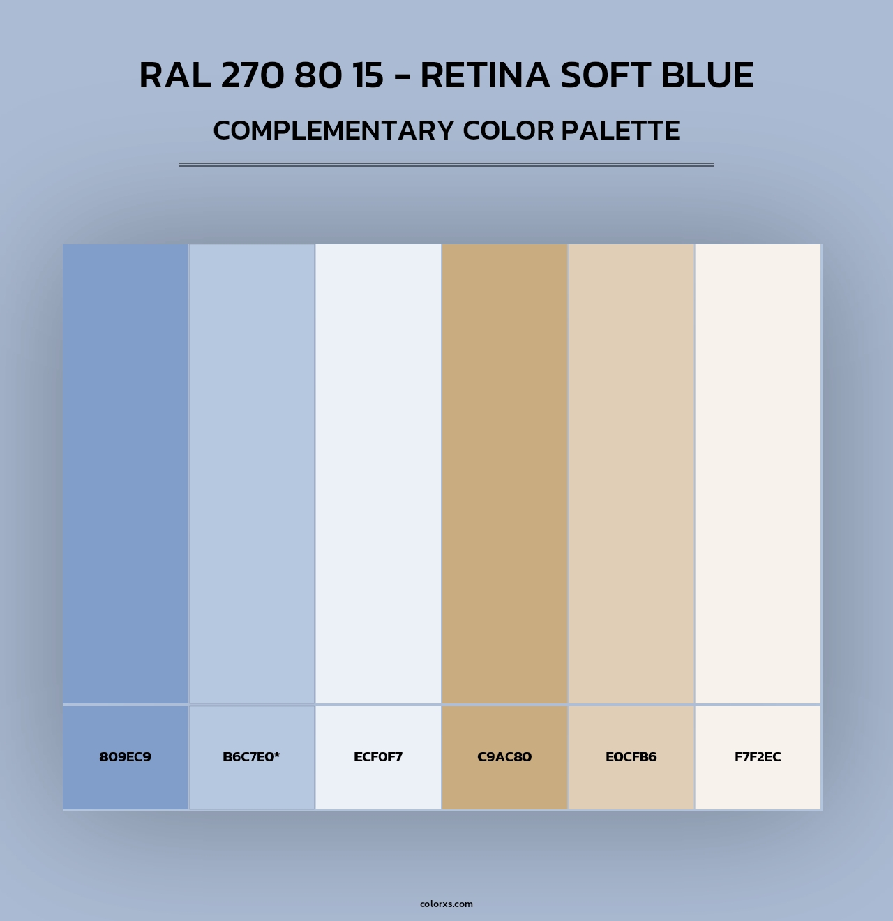 RAL 270 80 15 - Retina Soft Blue - Complementary Color Palette