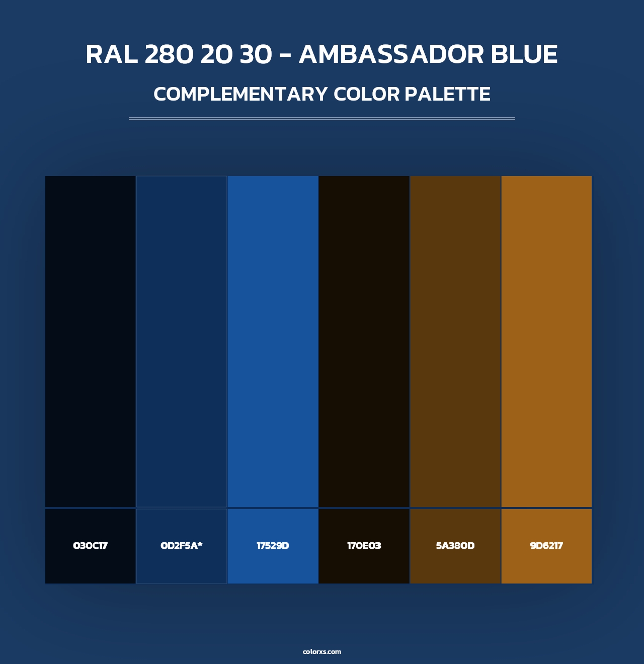 RAL 280 20 30 - Ambassador Blue - Complementary Color Palette