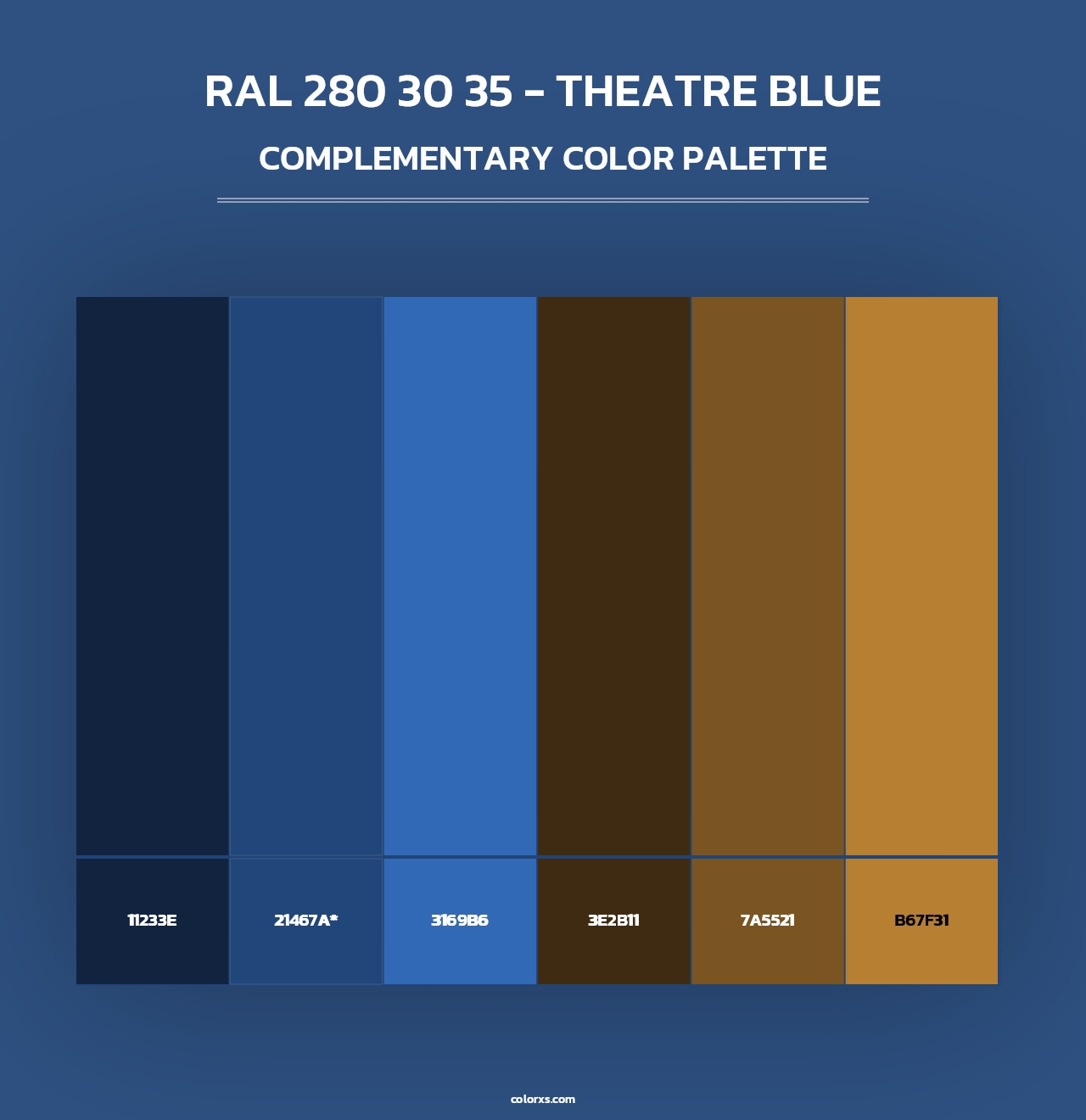 RAL 280 30 35 - Theatre Blue - Complementary Color Palette