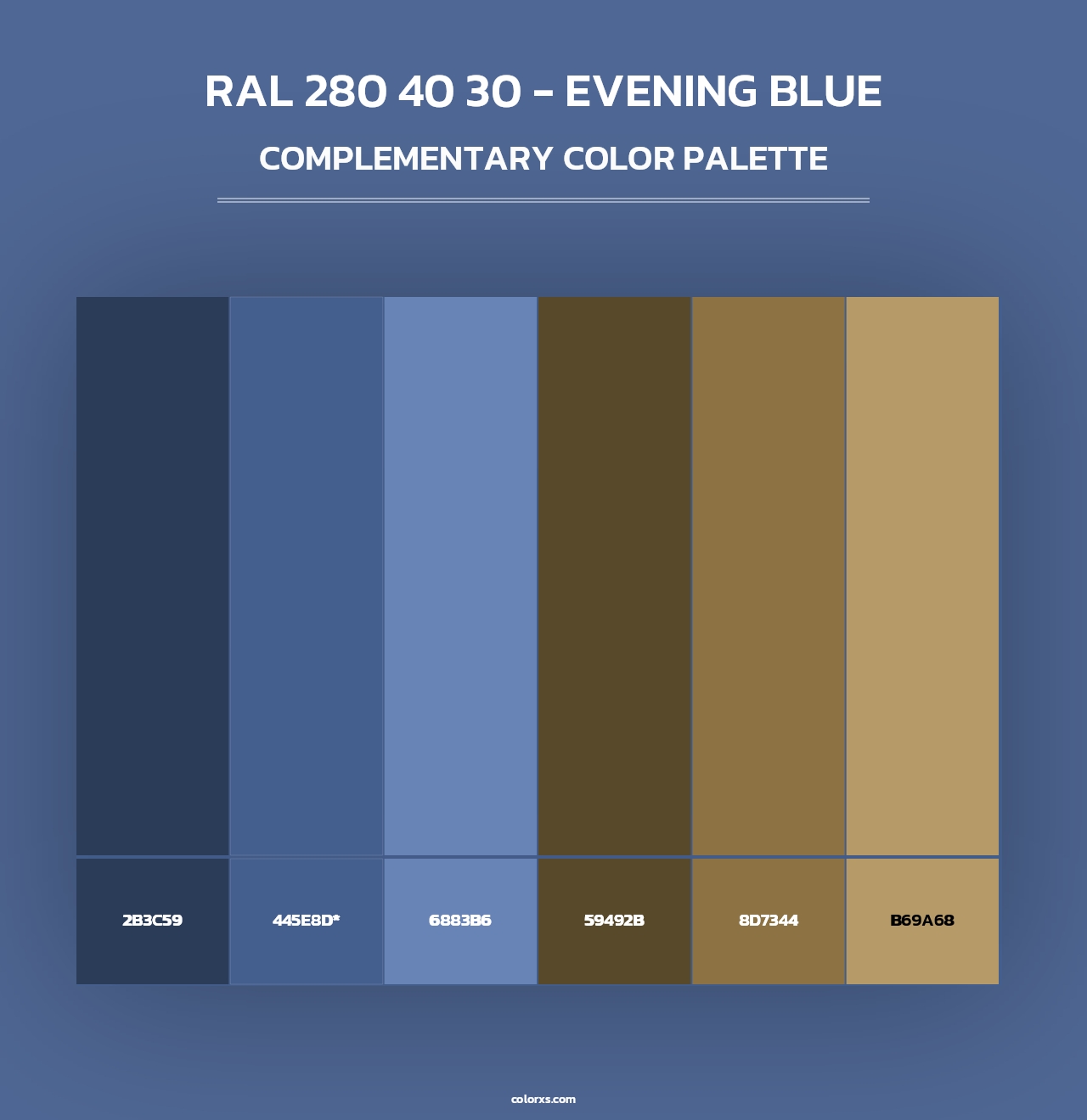 RAL 280 40 30 - Evening Blue - Complementary Color Palette