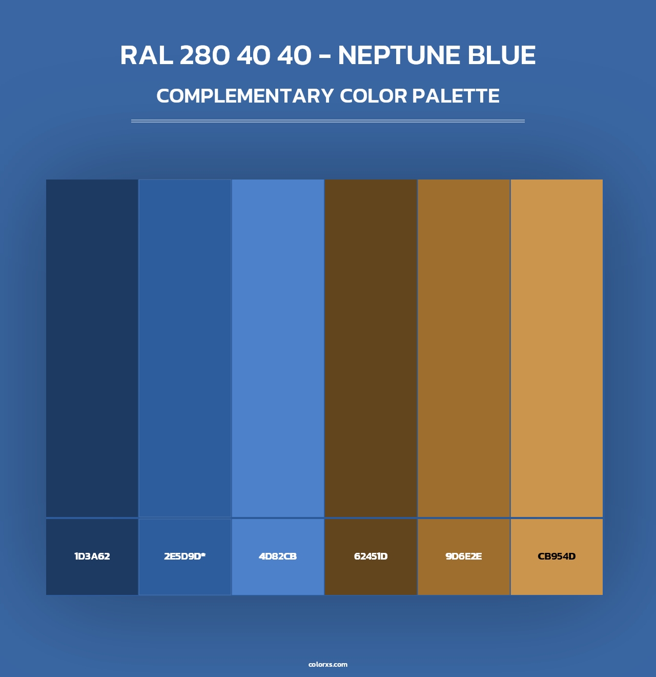 RAL 280 40 40 - Neptune Blue - Complementary Color Palette