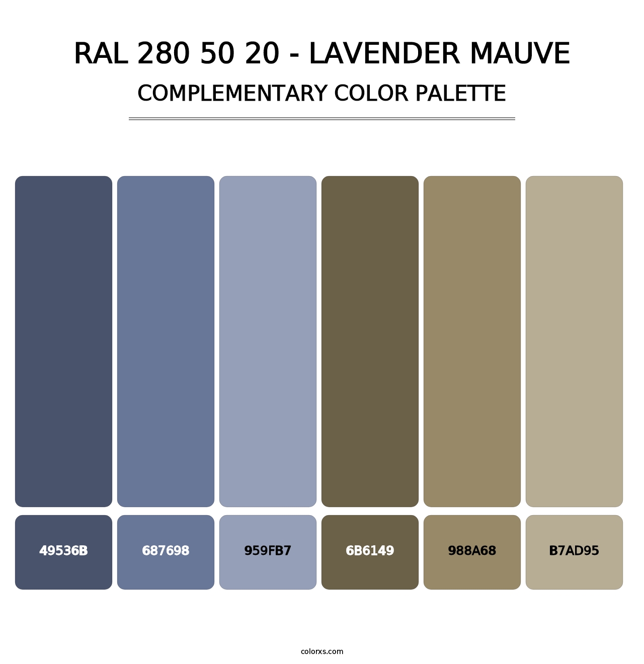 RAL 280 50 20 - Lavender Mauve - Complementary Color Palette