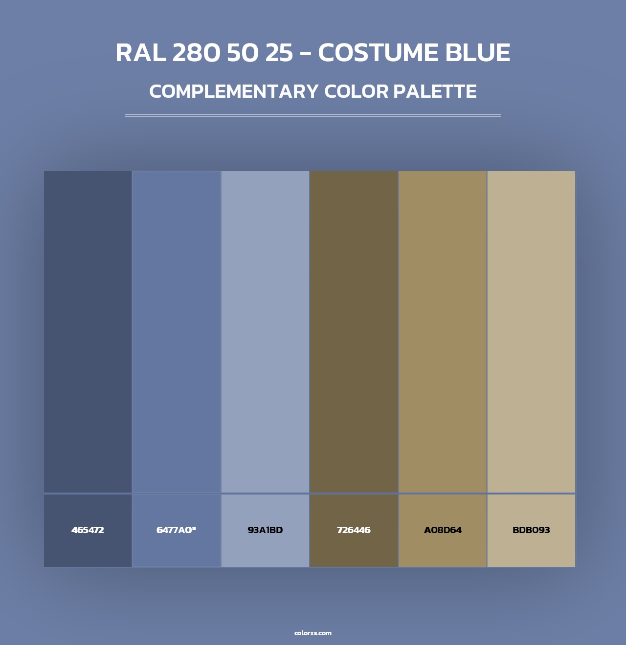 RAL 280 50 25 - Costume Blue - Complementary Color Palette