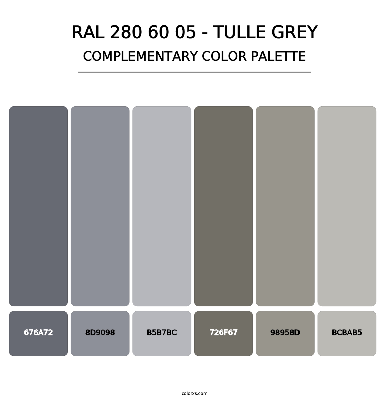 RAL 280 60 05 - Tulle Grey - Complementary Color Palette