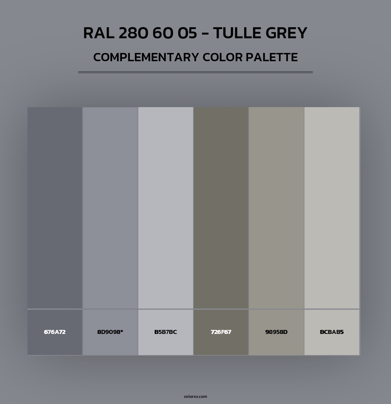 RAL 280 60 05 - Tulle Grey - Complementary Color Palette