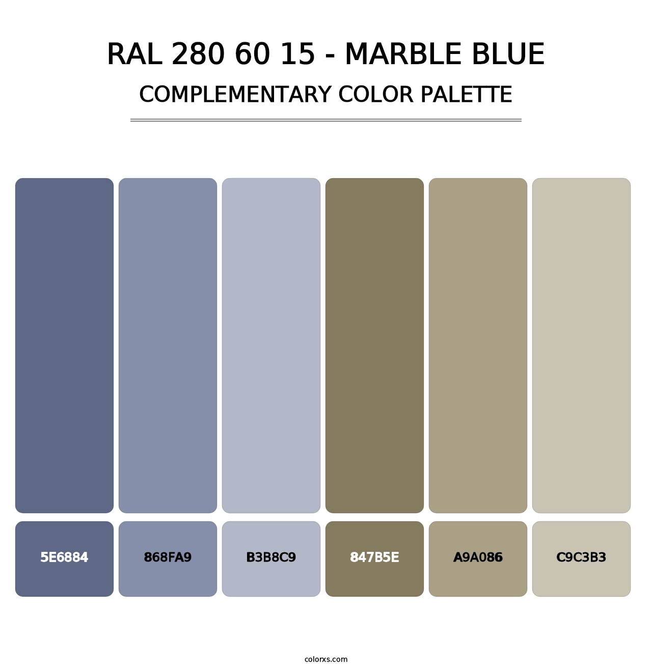 RAL 280 60 15 - Marble Blue - Complementary Color Palette