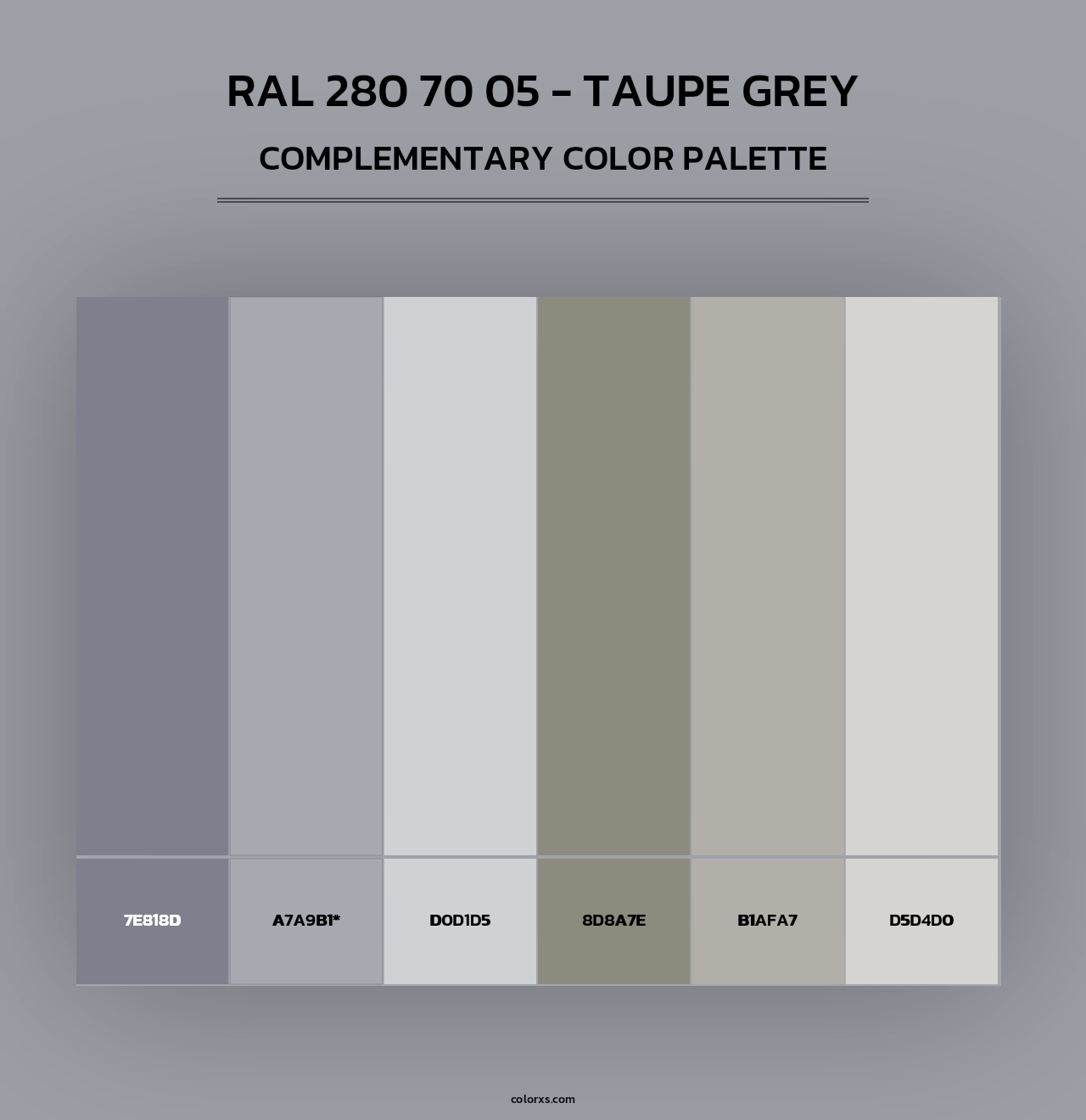 RAL 280 70 05 - Taupe Grey - Complementary Color Palette