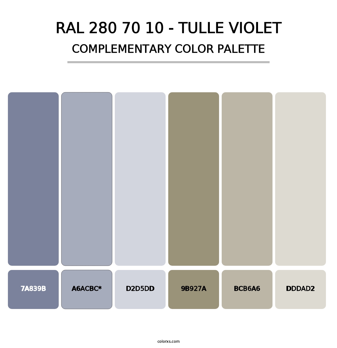 RAL 280 70 10 - Tulle Violet - Complementary Color Palette