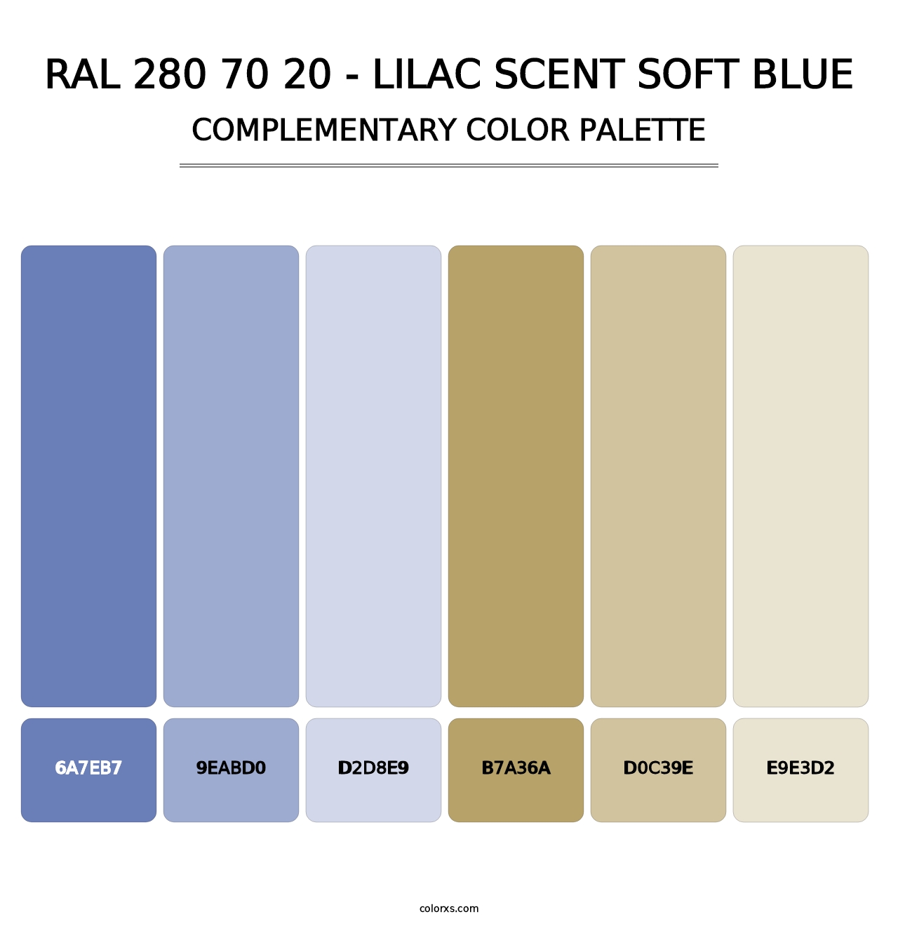RAL 280 70 20 - Lilac Scent Soft Blue - Complementary Color Palette