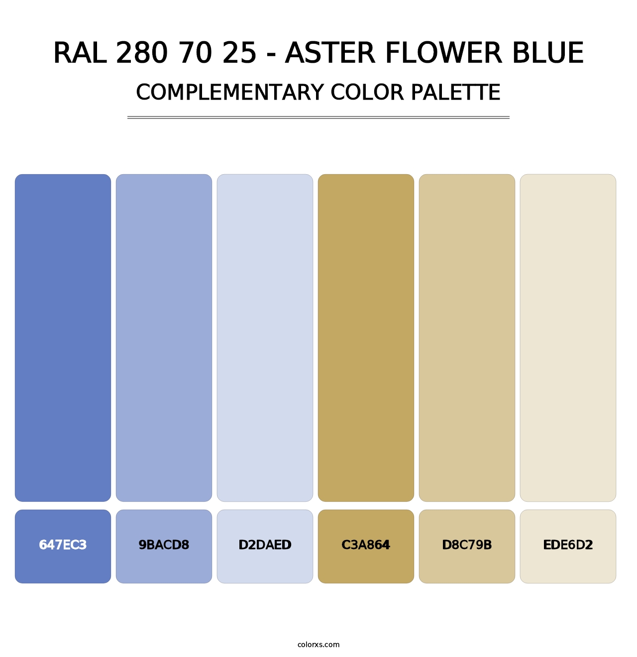 RAL 280 70 25 - Aster Flower Blue - Complementary Color Palette