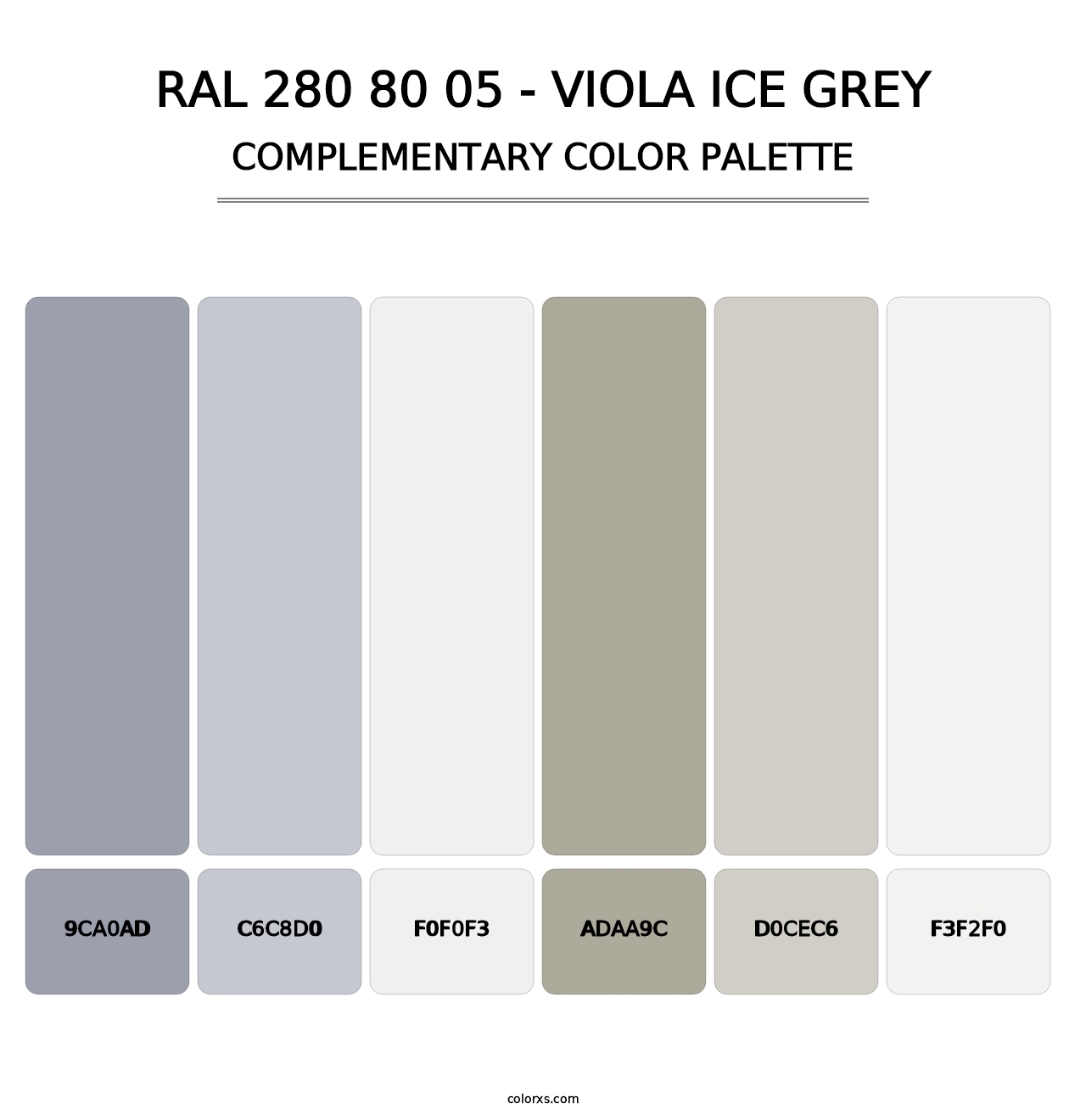 RAL 280 80 05 - Viola Ice Grey - Complementary Color Palette