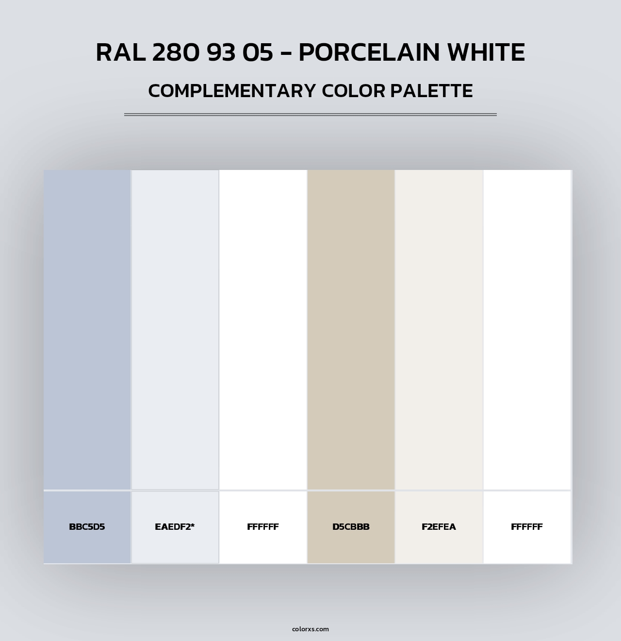 RAL 280 93 05 - Porcelain White - Complementary Color Palette