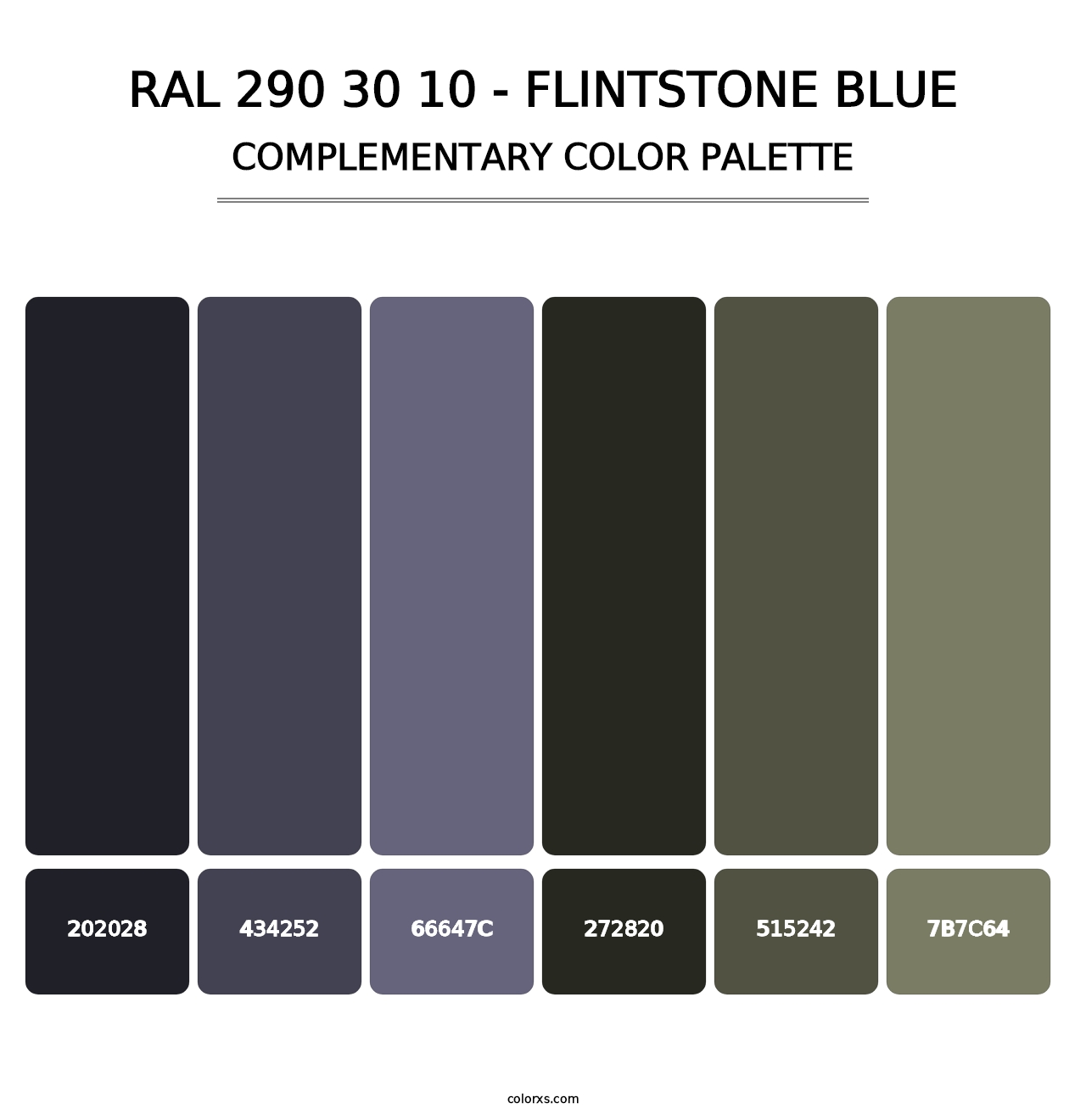 RAL 290 30 10 - Flintstone Blue - Complementary Color Palette