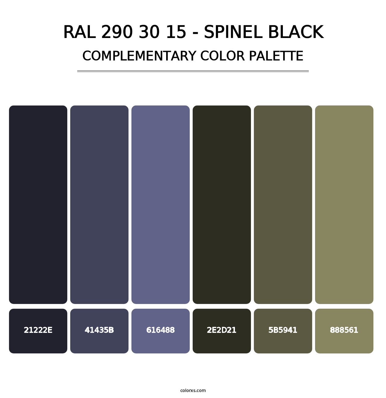 RAL 290 30 15 - Spinel Black - Complementary Color Palette