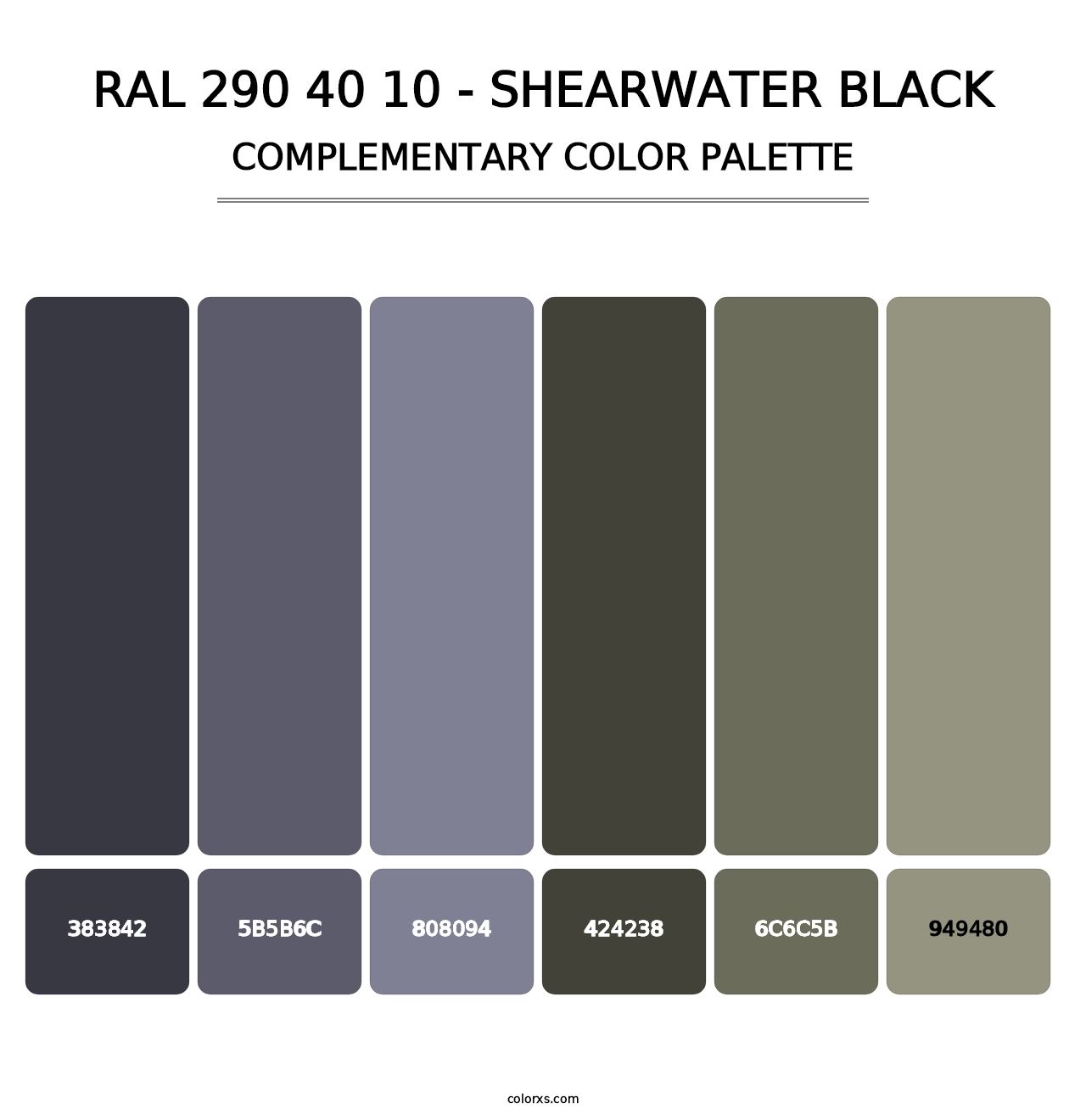 RAL 290 40 10 - Shearwater Black - Complementary Color Palette