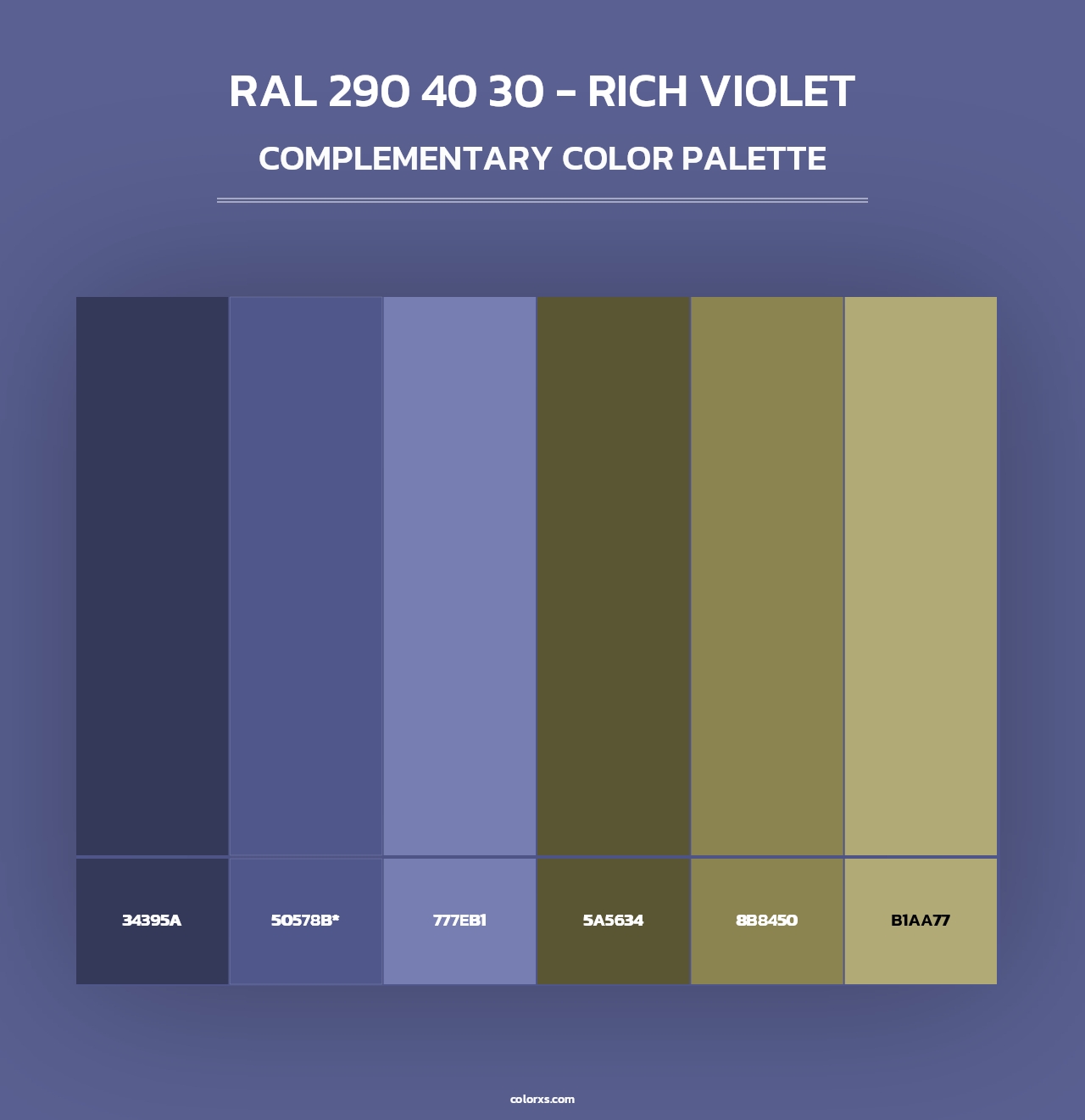 RAL 290 40 30 - Rich Violet - Complementary Color Palette
