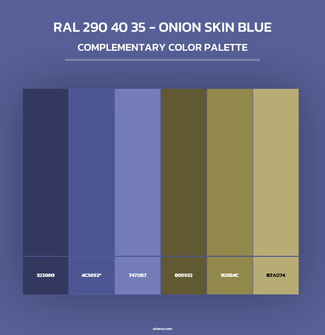 RAL 290 40 35 - Onion Skin Blue - Complementary Color Palette