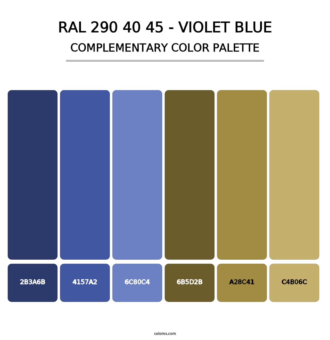 RAL 290 40 45 - Violet Blue - Complementary Color Palette