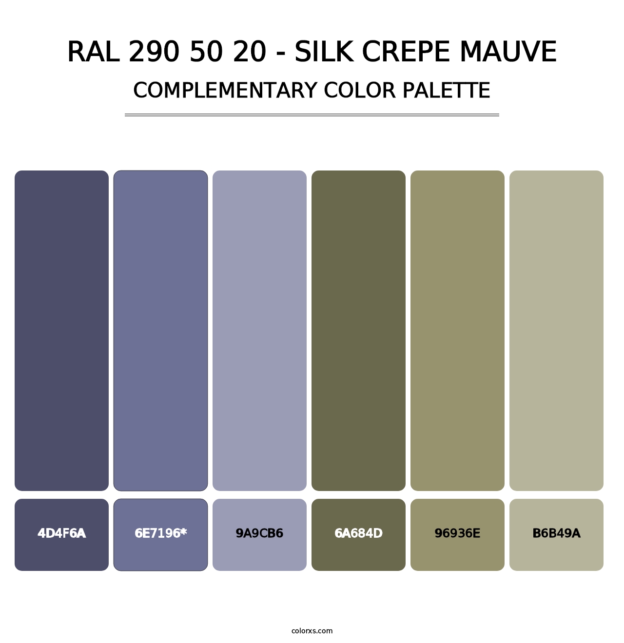 RAL 290 50 20 - Silk Crepe Mauve - Complementary Color Palette