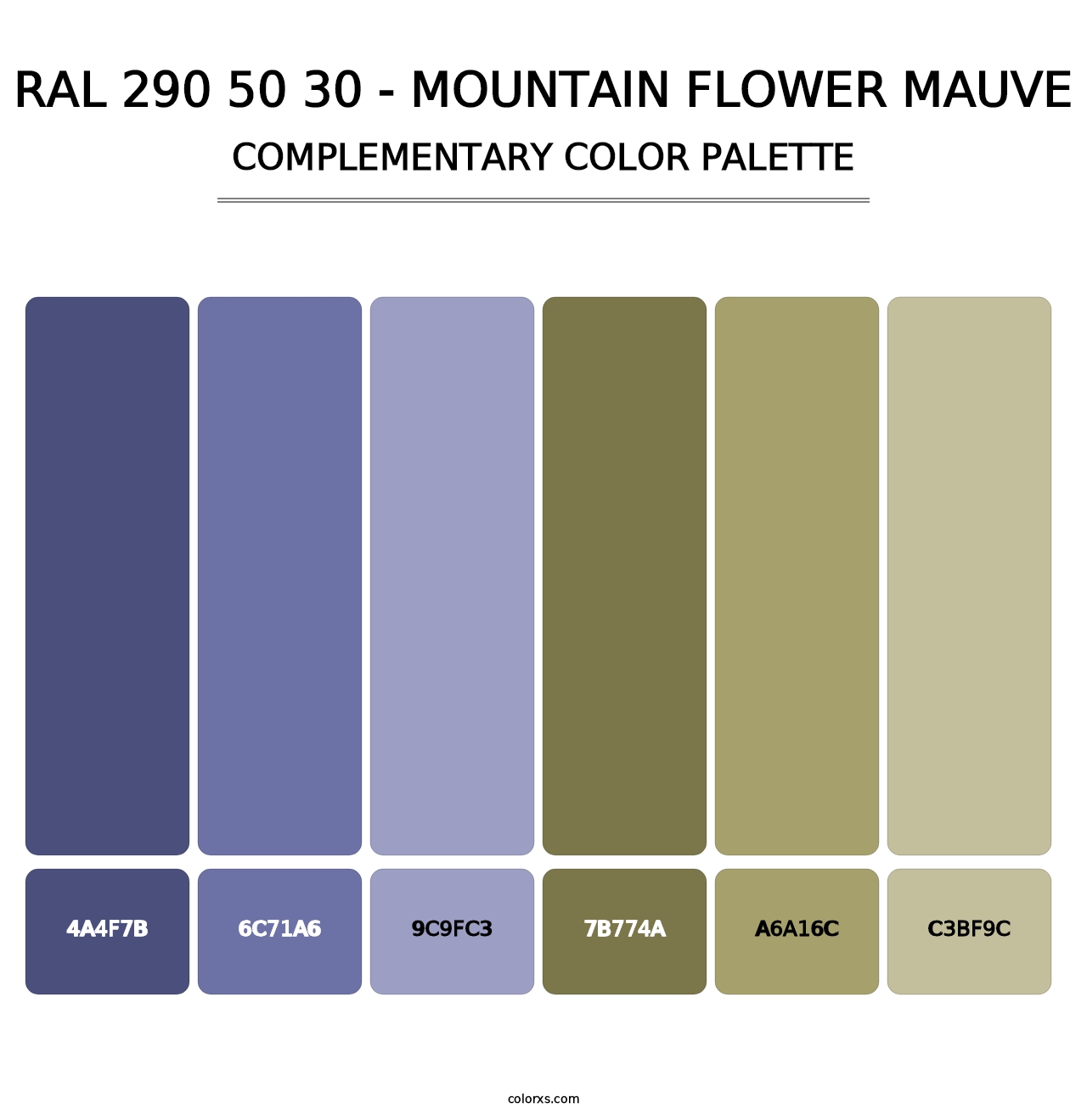 RAL 290 50 30 - Mountain Flower Mauve - Complementary Color Palette