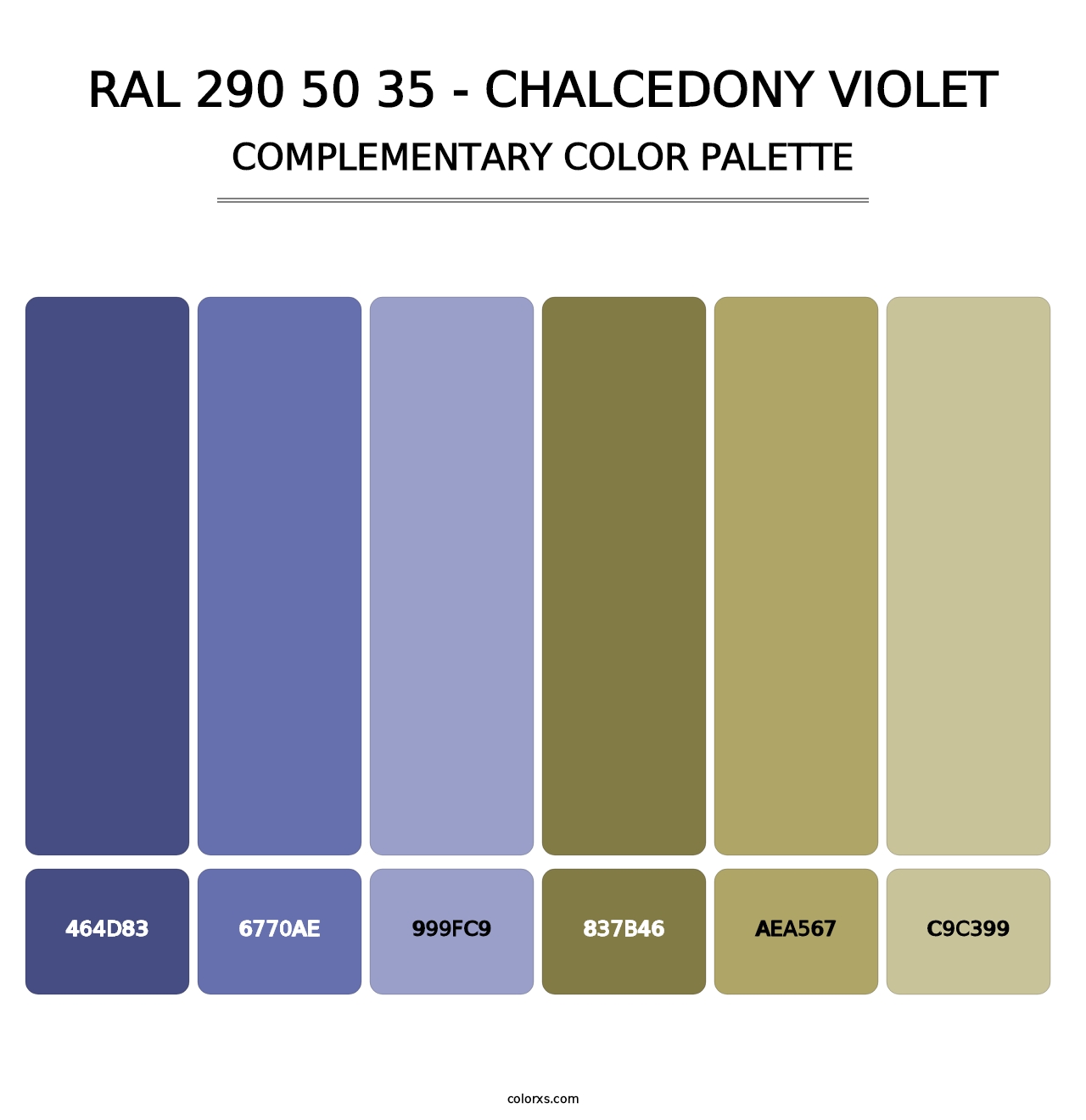 RAL 290 50 35 - Chalcedony Violet - Complementary Color Palette