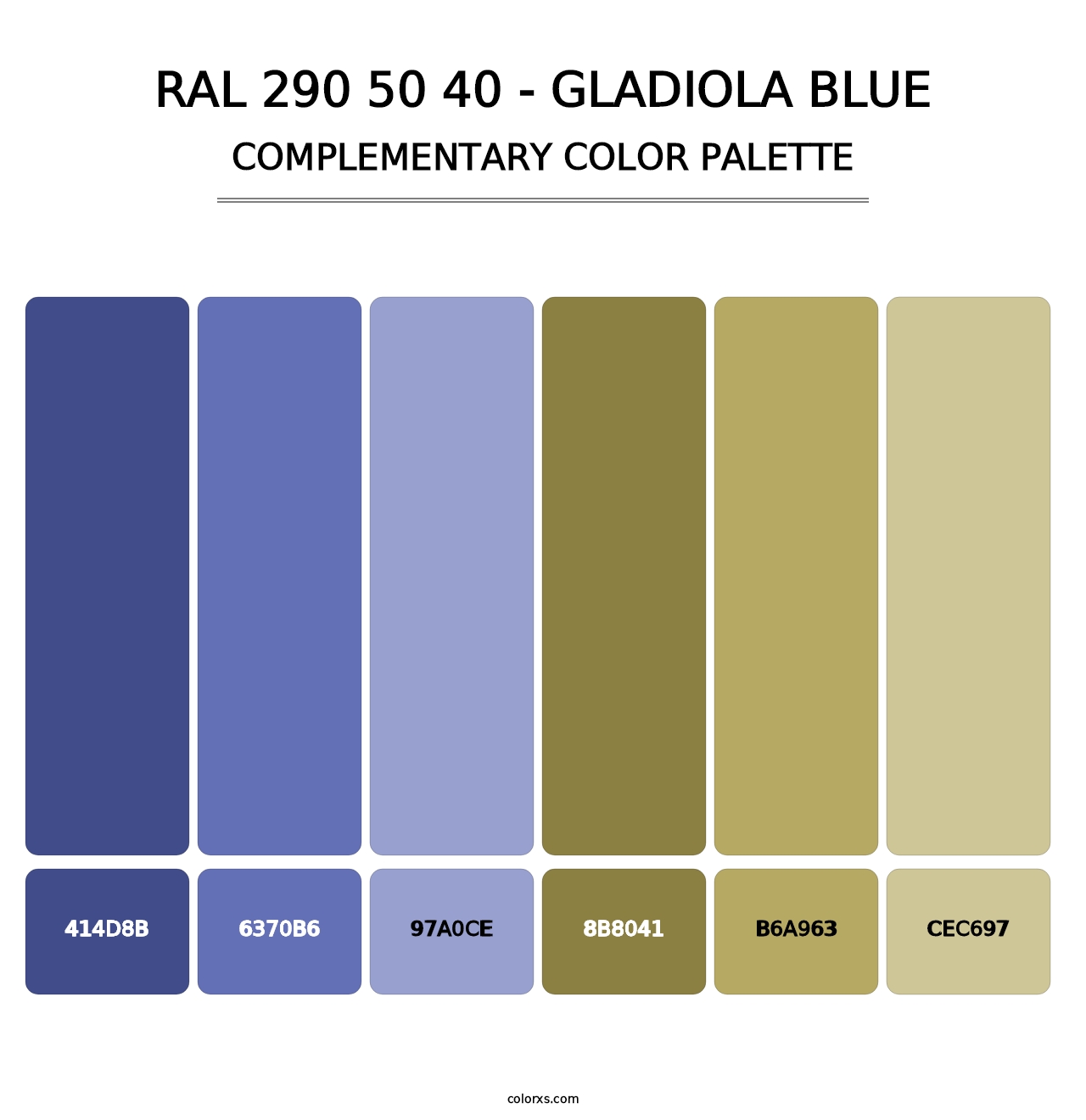 RAL 290 50 40 - Gladiola Blue - Complementary Color Palette