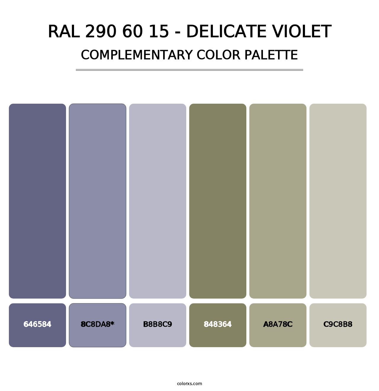 RAL 290 60 15 - Delicate Violet - Complementary Color Palette
