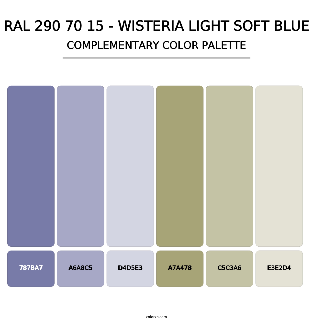 RAL 290 70 15 - Wisteria Light Soft Blue - Complementary Color Palette