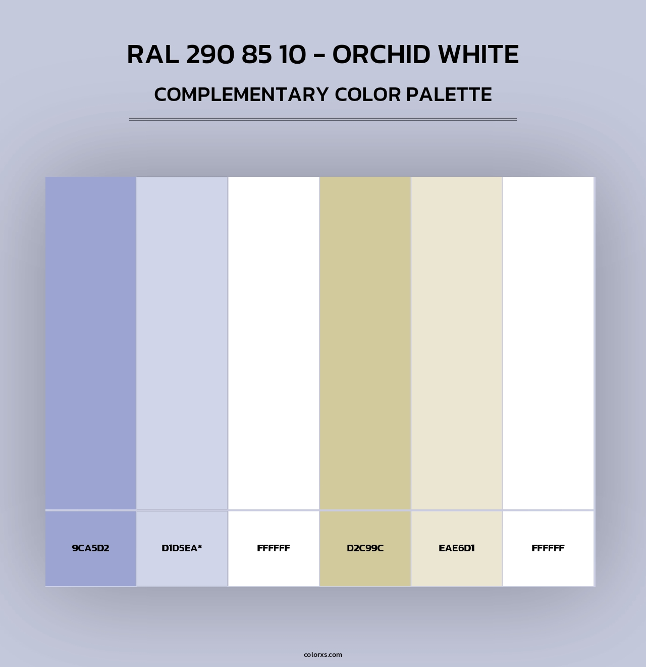 RAL 290 85 10 - Orchid White - Complementary Color Palette