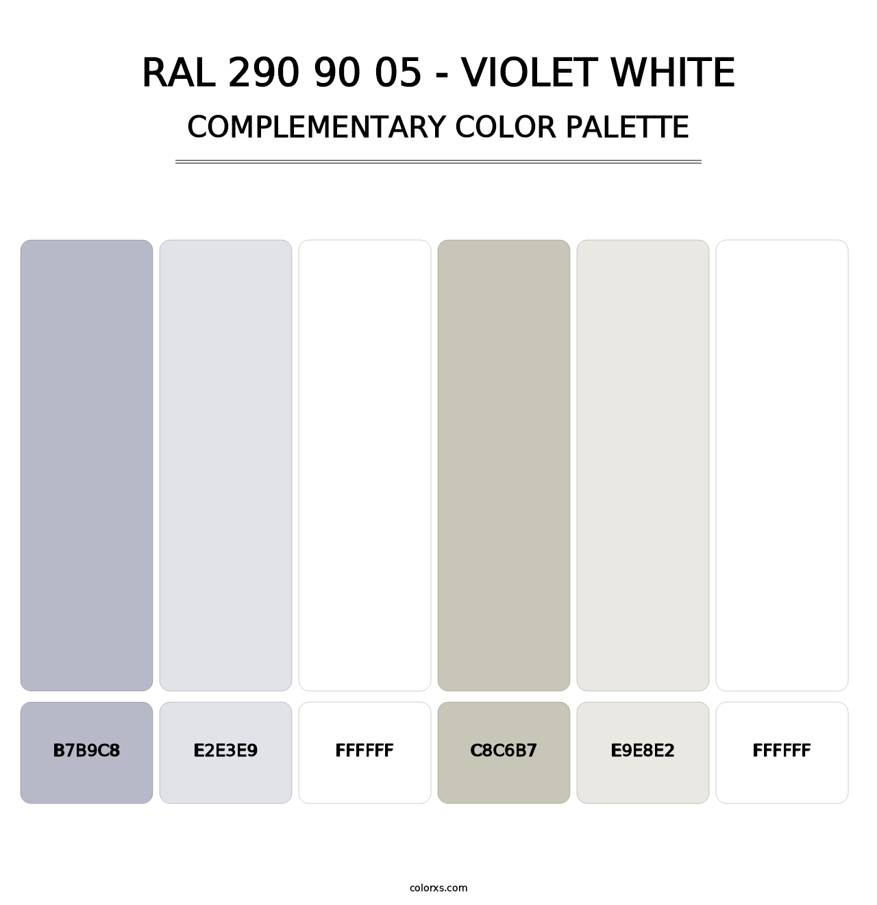 RAL 290 90 05 - Violet White - Complementary Color Palette