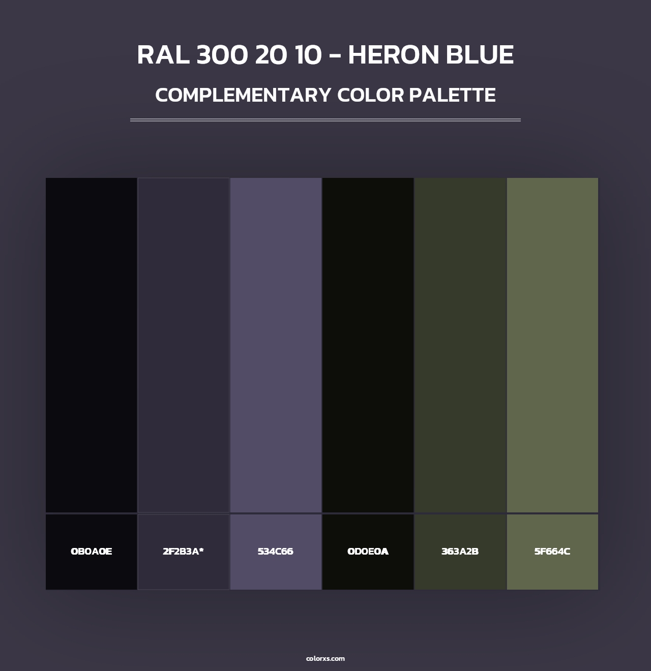 RAL 300 20 10 - Heron Blue - Complementary Color Palette