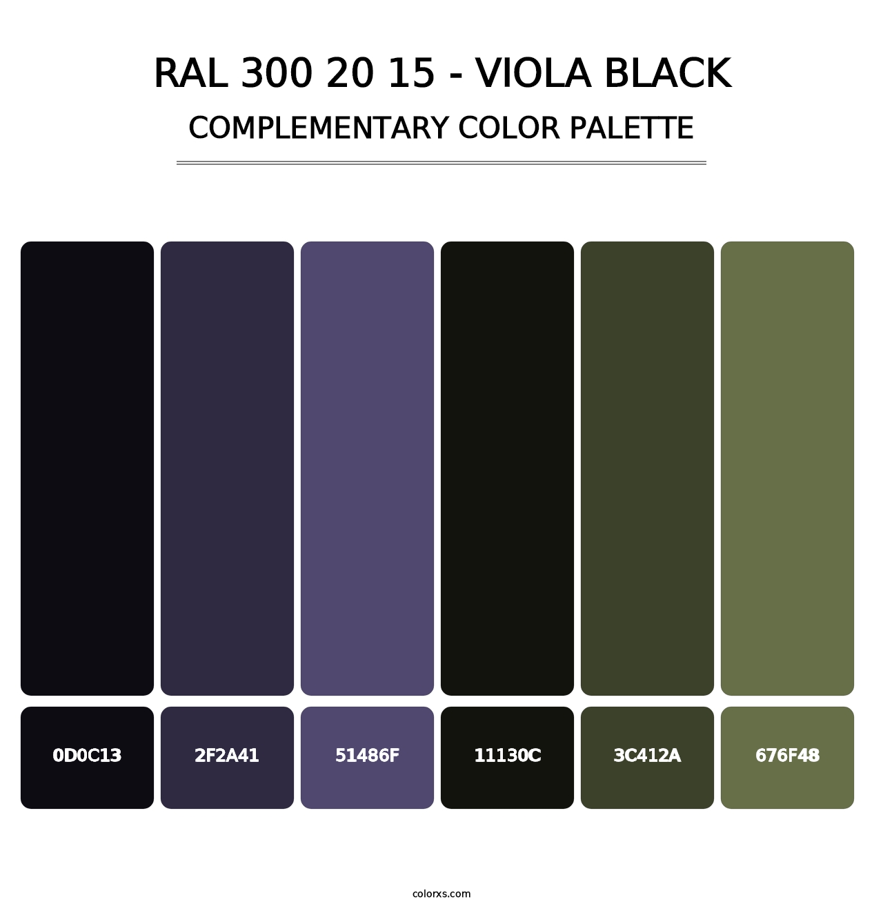 RAL 300 20 15 - Viola Black - Complementary Color Palette