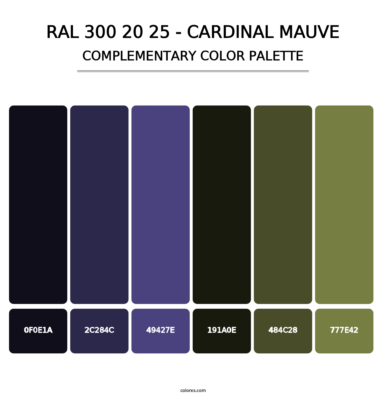 RAL 300 20 25 - Cardinal Mauve - Complementary Color Palette
