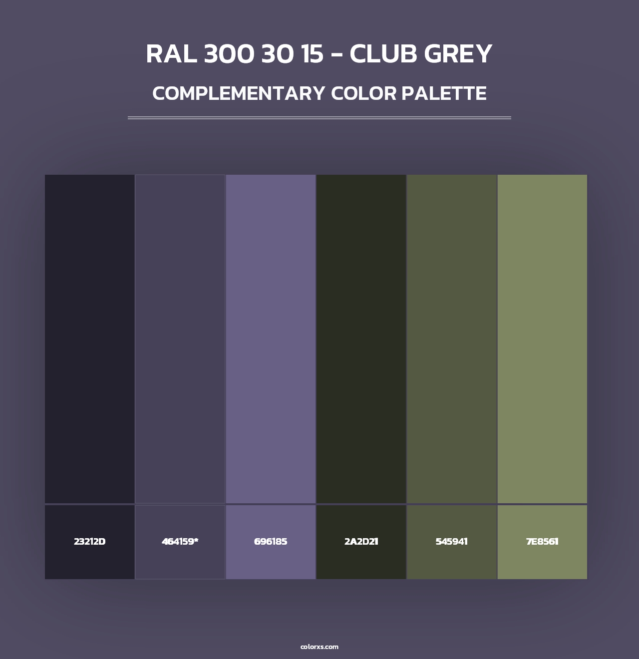 RAL 300 30 15 - Club Grey - Complementary Color Palette
