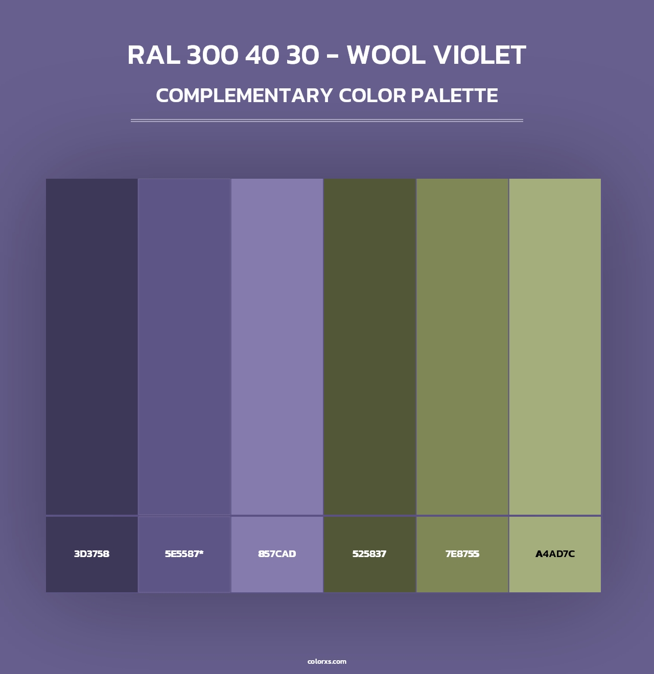 RAL 300 40 30 - Wool Violet - Complementary Color Palette