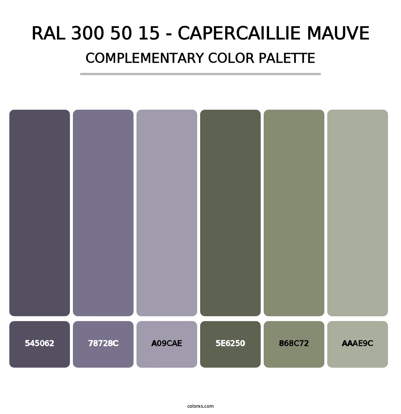 RAL 300 50 15 - Capercaillie Mauve - Complementary Color Palette