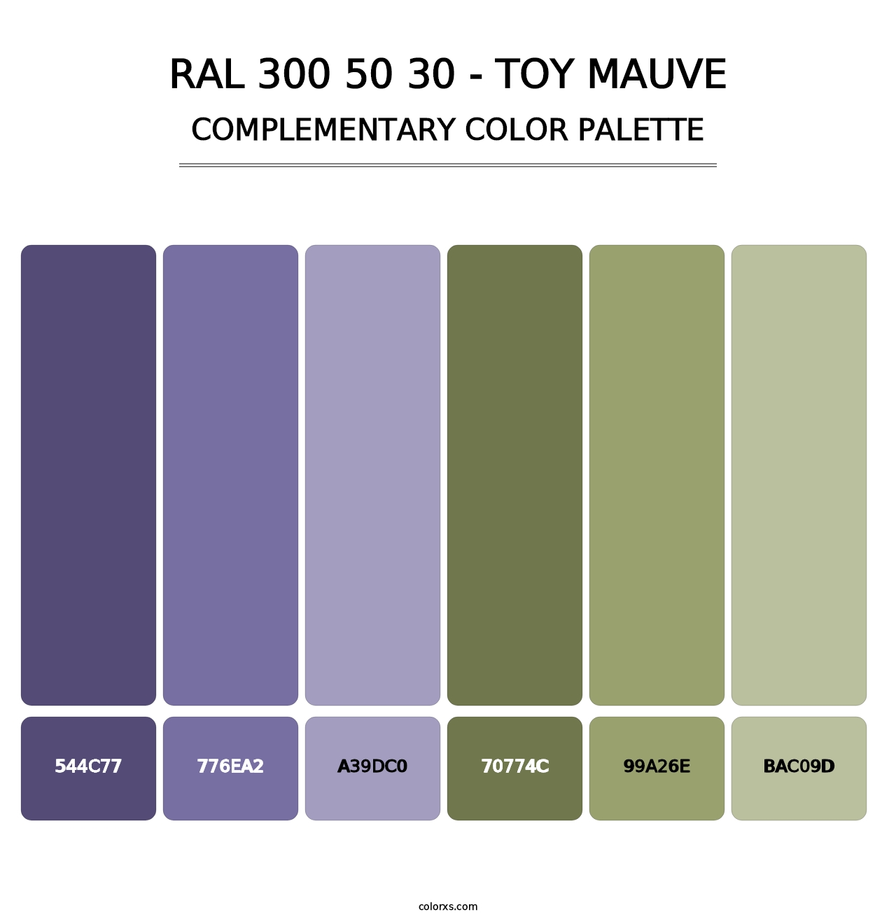 RAL 300 50 30 - Toy Mauve - Complementary Color Palette
