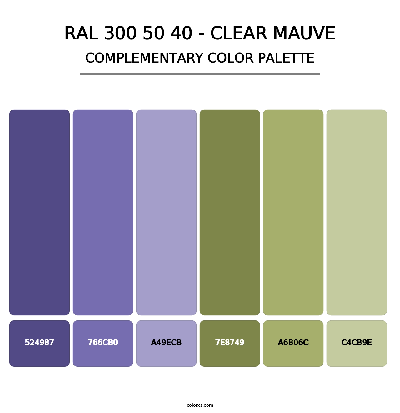 RAL 300 50 40 - Clear Mauve - Complementary Color Palette