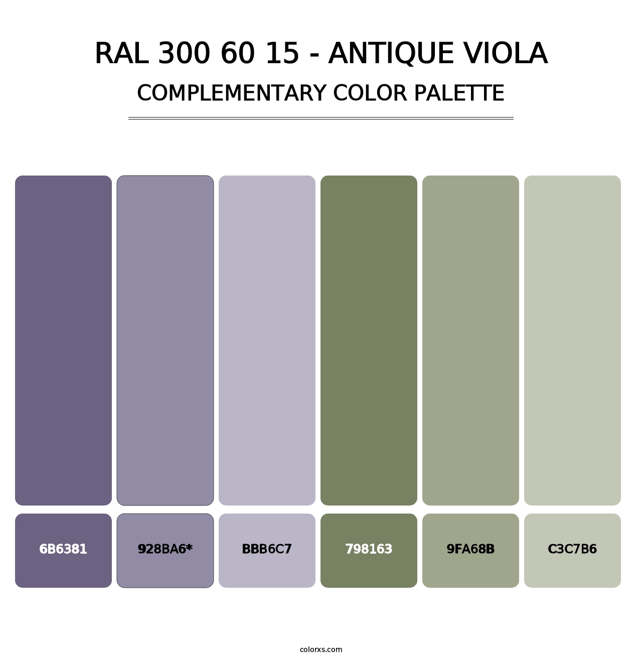RAL 300 60 15 - Antique Viola - Complementary Color Palette