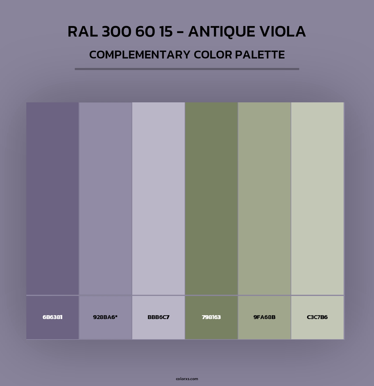 RAL 300 60 15 - Antique Viola - Complementary Color Palette